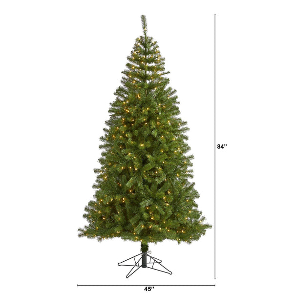 7' Springfield Artificial Christmas Tree with 400 Warm Clear Lights and 916 Bendable Branches