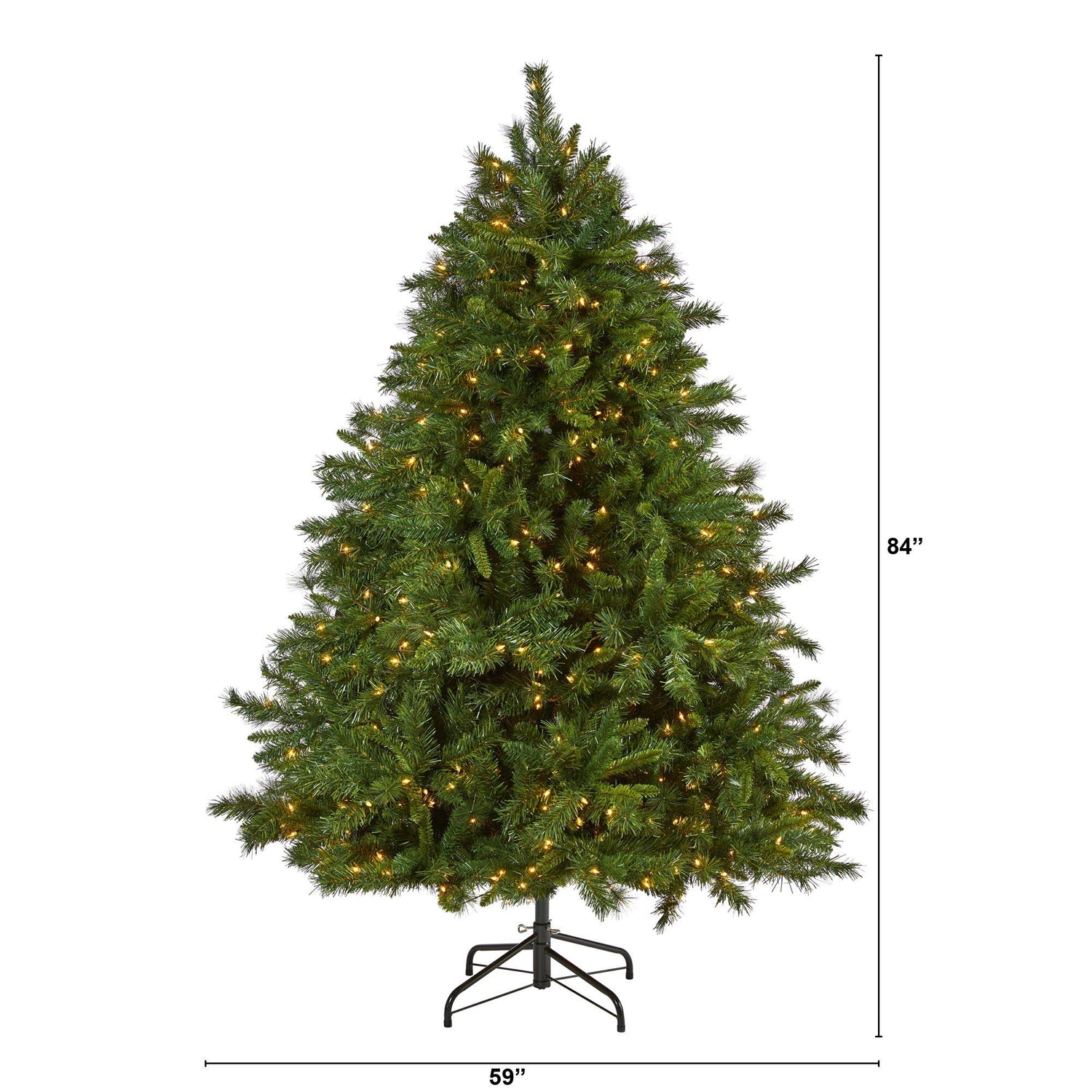 7’ Wyoming Mixed Pine Artificial Christmas Tree with 550 Clear Lights and 1054 Bendable Branches