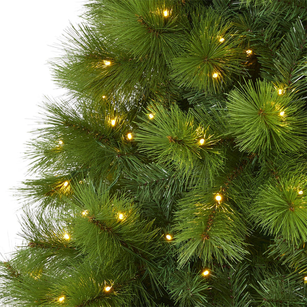 7.5’ Green Scotch Pine Artificial Christmas Tree with 550 Clear LED Lights