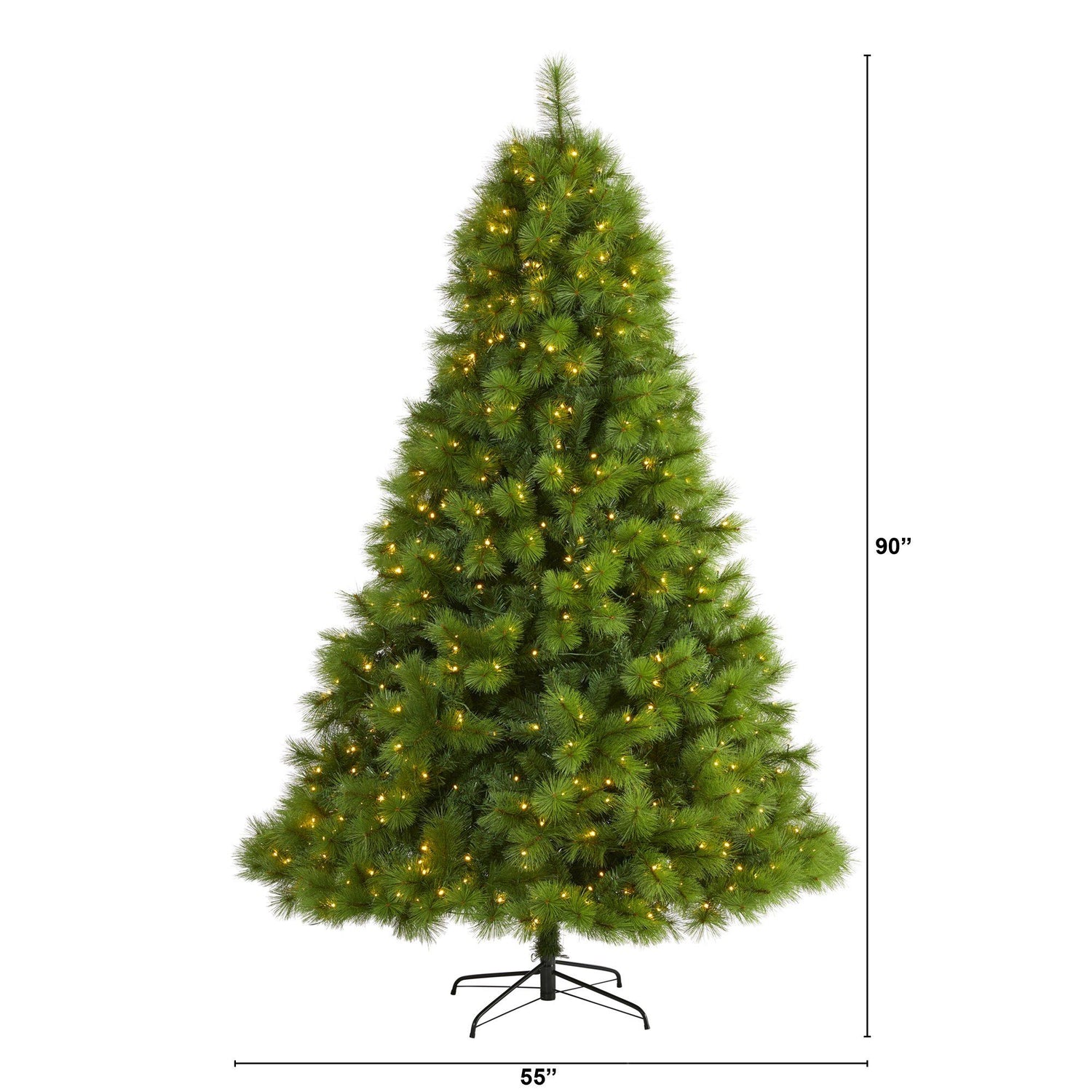 7.5’ Green Scotch Pine Artificial Christmas Tree with 550 Clear LED Lights