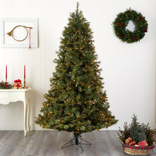 7.5' Majestic Multi-Pine Christmas Tree w/Clear Lights