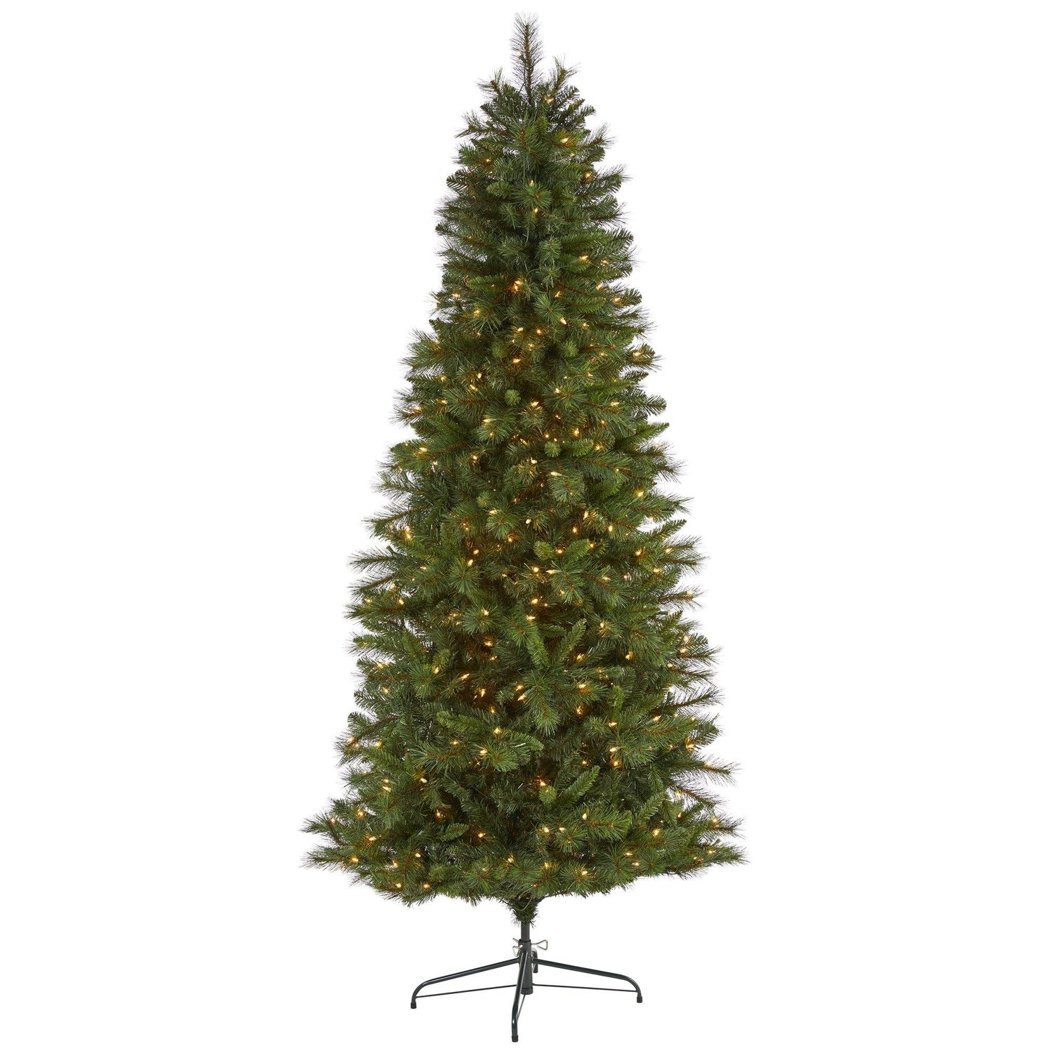 7.5’ Slim West Virginia Mountain Pine Artificial Christmas Tree with 450 Clear Lights and 967 Bendable Branches