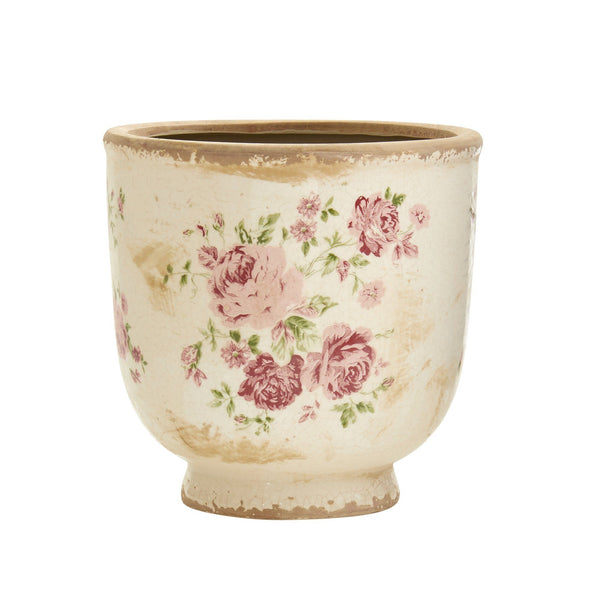 7.5” Tuscan Ceramic Floral Print Planter