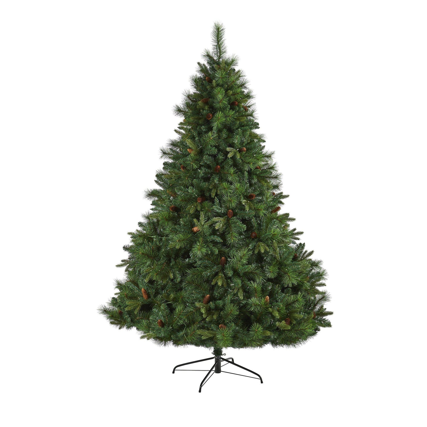 7.5’ West Virginia Full Bodied Mixed Pine Artificial Christmas Tree with 600 Clear LED Lights and Pine Cones