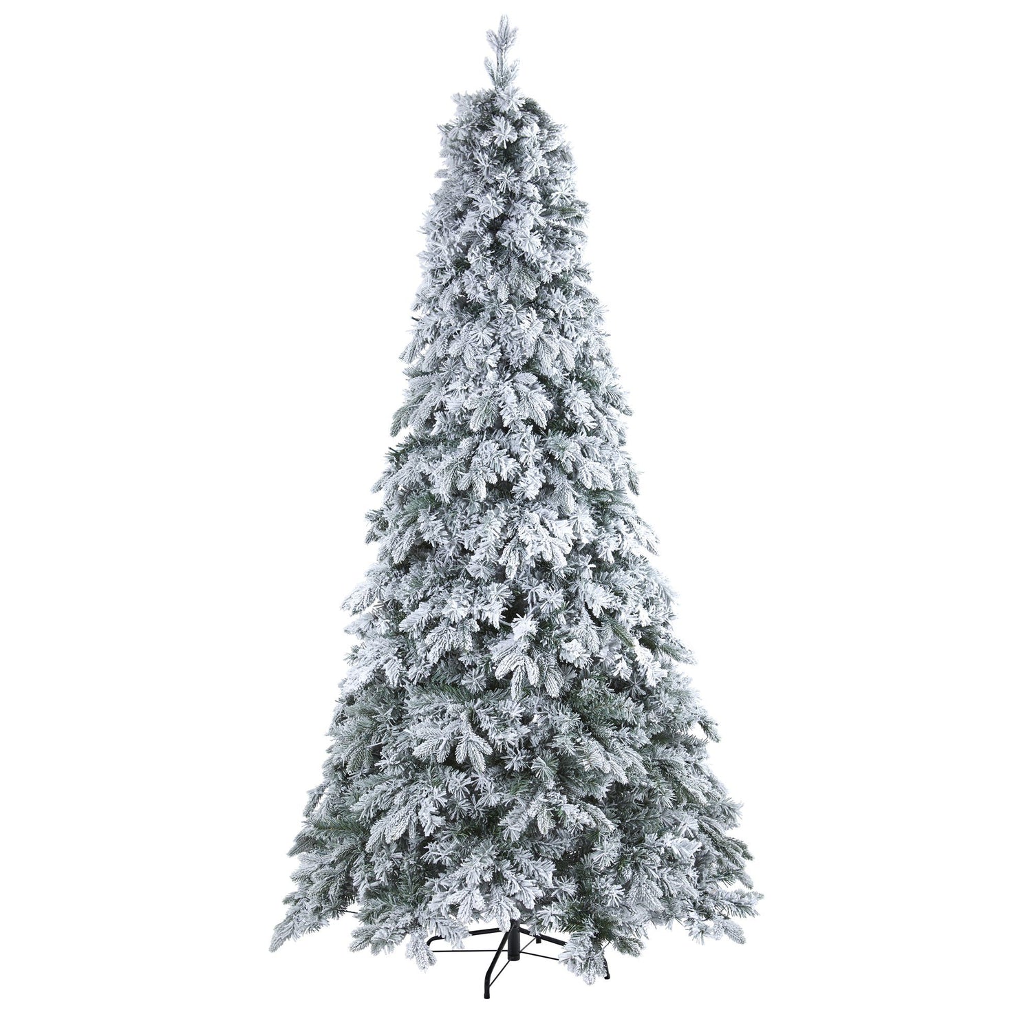 8' Flocked Vermont Mixed Pine Artificial Christmas Tree with 600 LED Lights