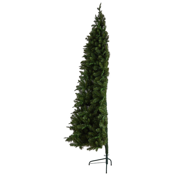 8’ Grand Teton Spruce Flat Back Tree with 280 Warm White LED Lights and 1208 Bendable Branches