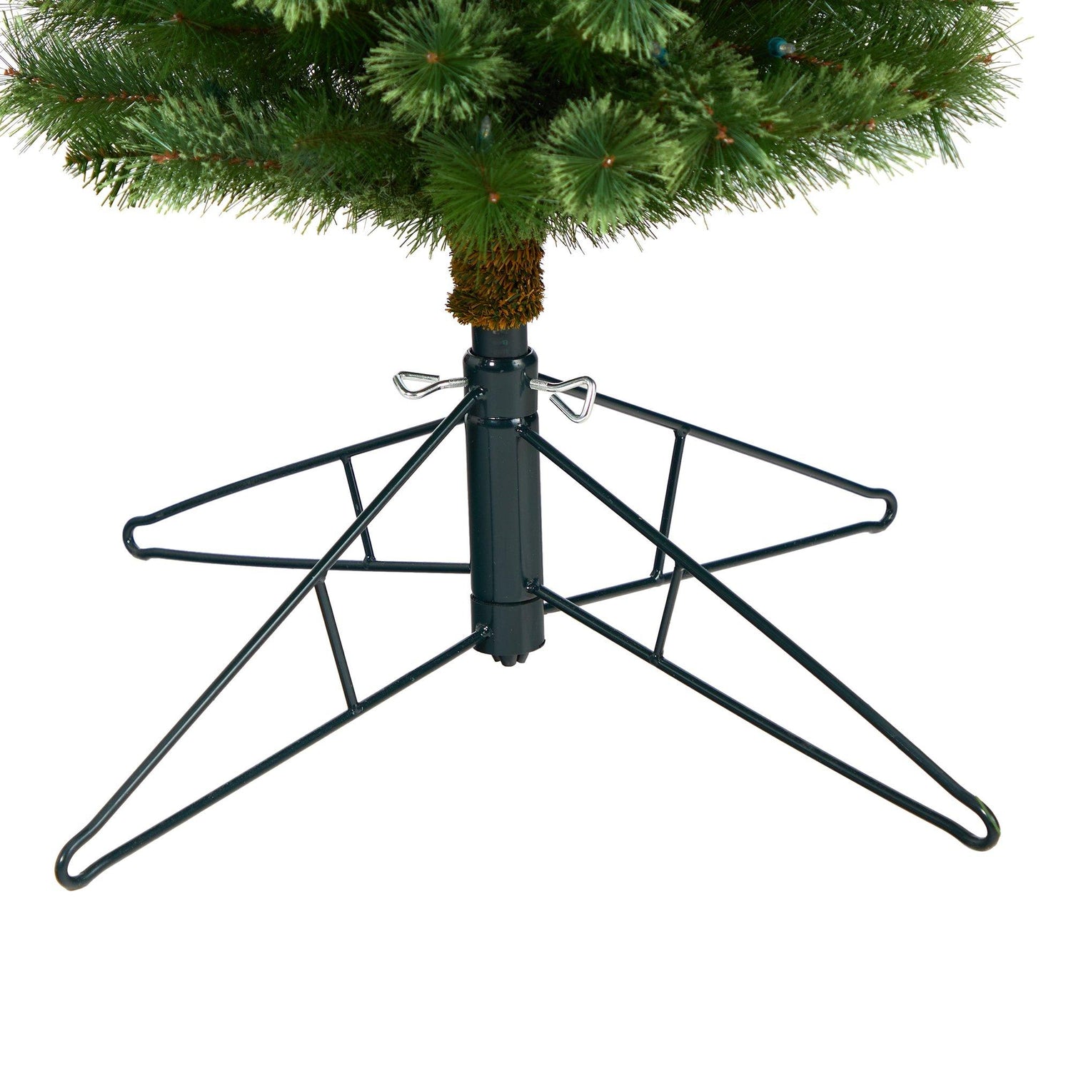 8' Green Pencil Christmas Tree with 200 Clear (Multifunction) LED Lights and 402 Bendable Branches