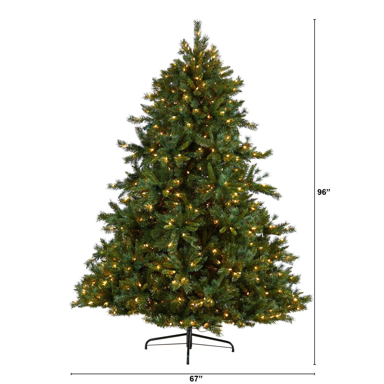 8’ Wyoming Mixed Pine Artificial Christmas Tree with 650 Clear Lights and 2302 Bendable Branches