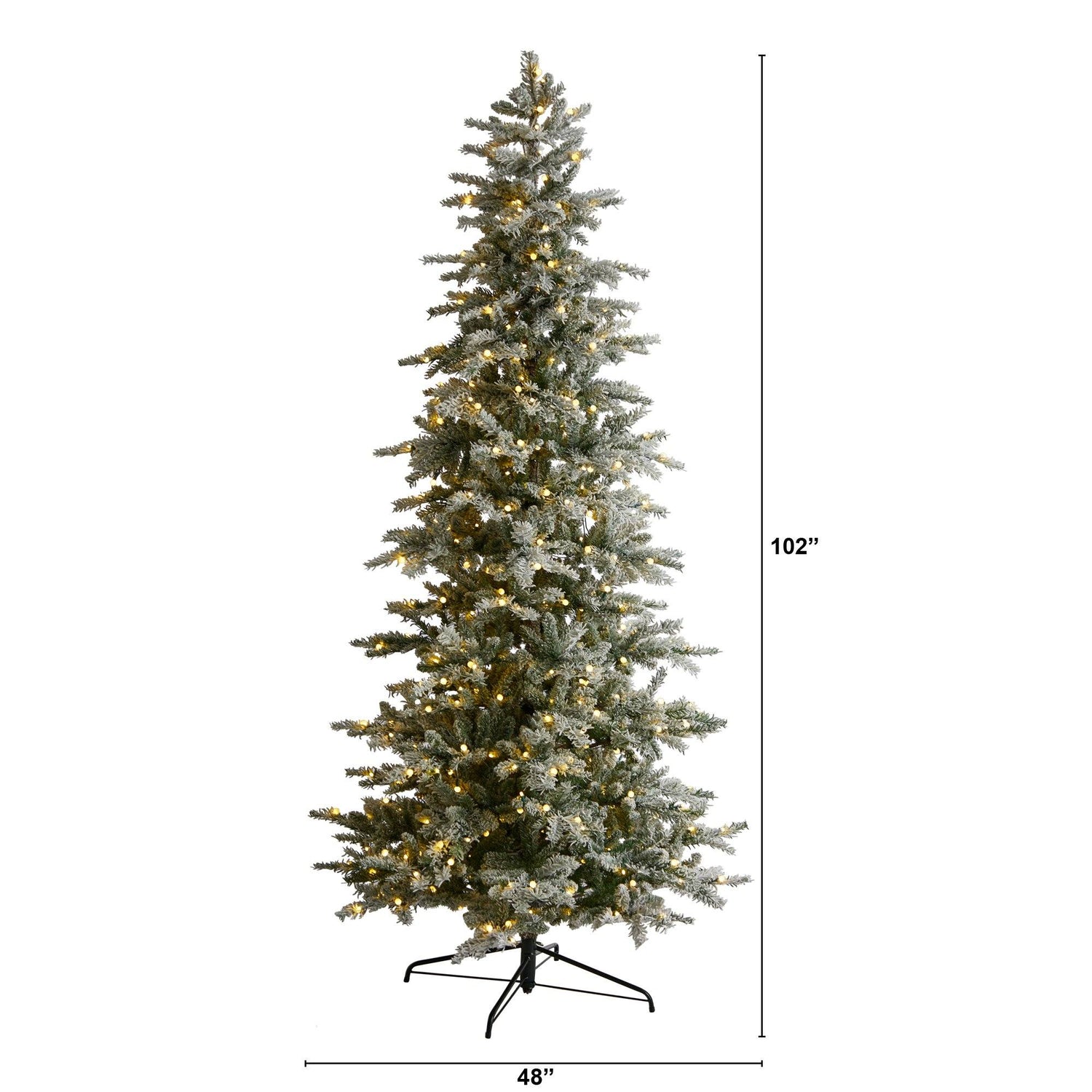 8.5’ Slim Flocked Nova Scotia Spruce Artificial Christmas Tree