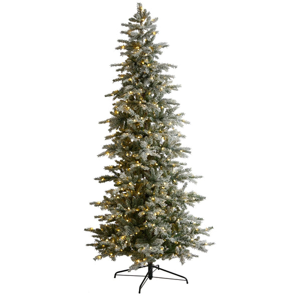 8.5’ Slim Flocked Nova Scotia Spruce Artificial Christmas Tree