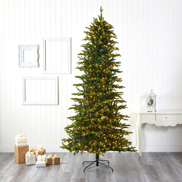 9’ Belgium Fir “Natural Look” Artificial Christmas Tree with 800 Clear LED Lights