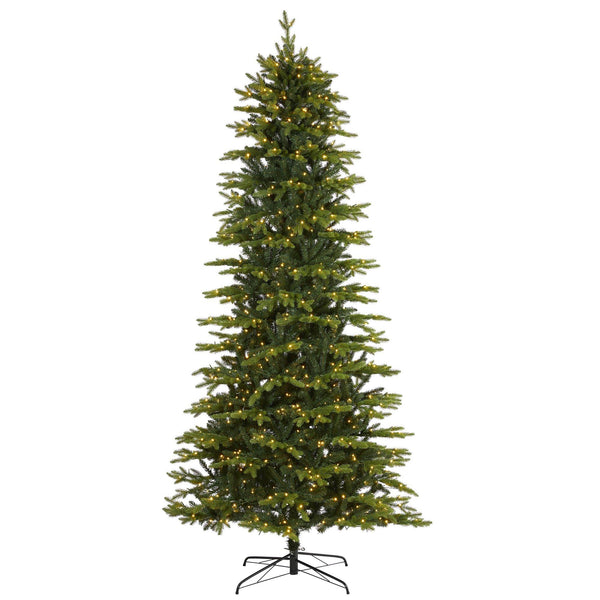 9’ Belgium Fir “Natural Look” Artificial Christmas Tree with 800 Clear LED Lights