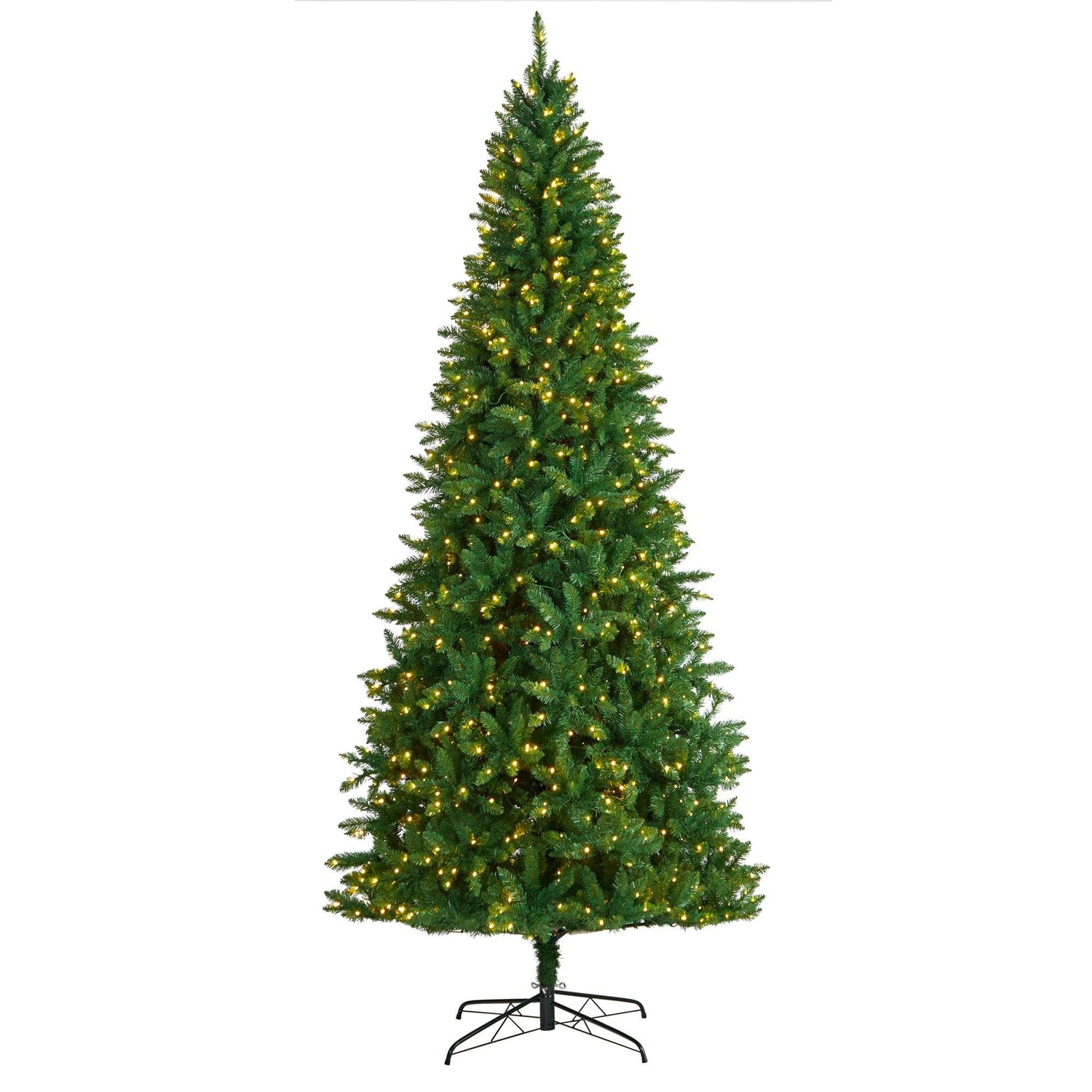 9’ Green Valley Fir Artificial Christmas Tree with 800 Clear LED Lights and 2093 Bendable Branches