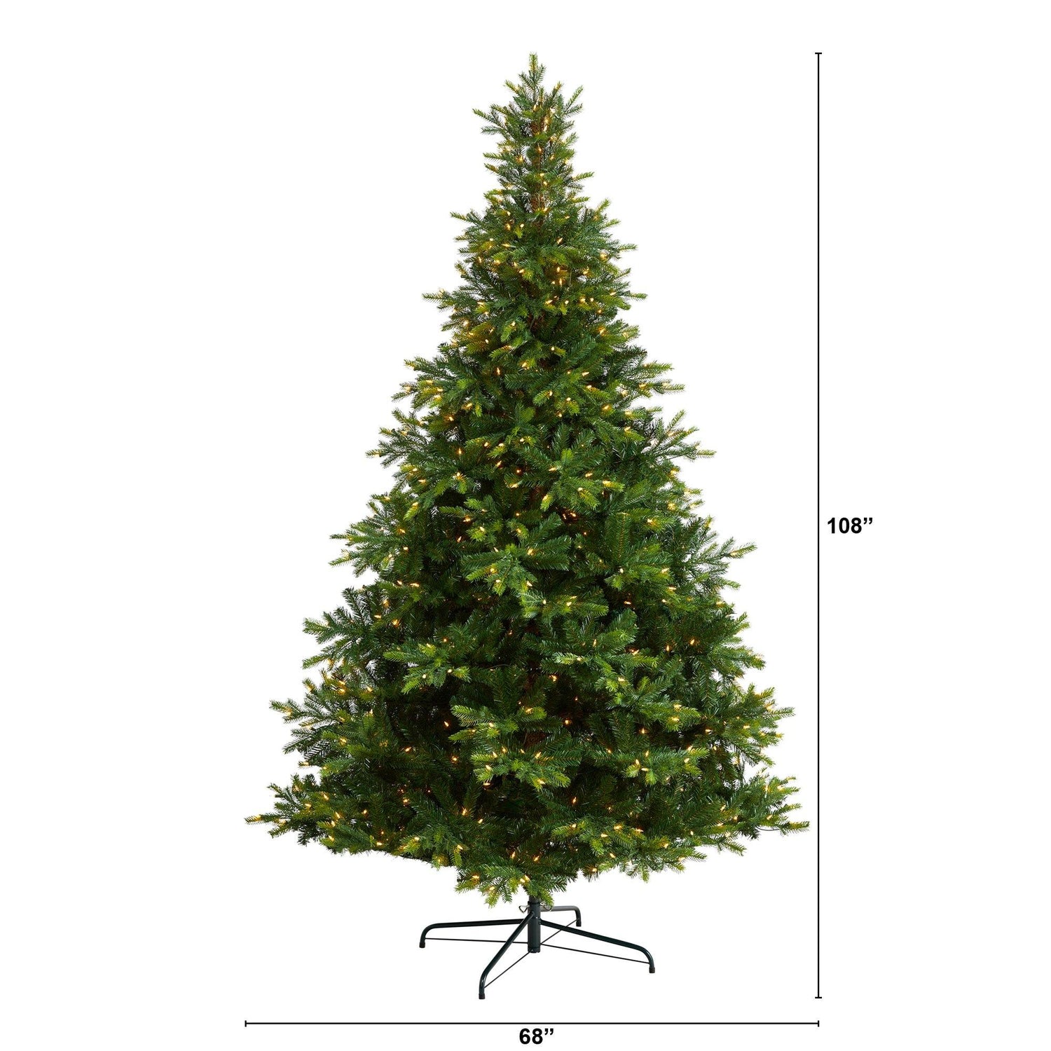 9’ North Carolina Spruce Artificial Christmas Tree with 750 Clear Lights and 1912 Bendable Branches