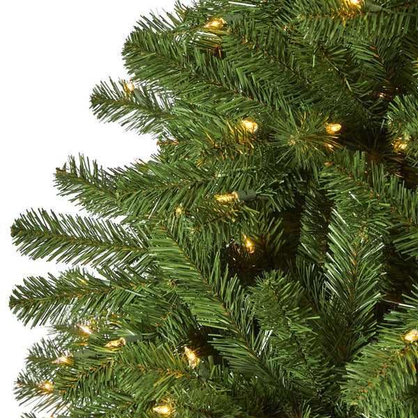 9’ Virginia Fir Artificial Christmas Tree with 600 Clear Lights and 1453 Bendable Branches