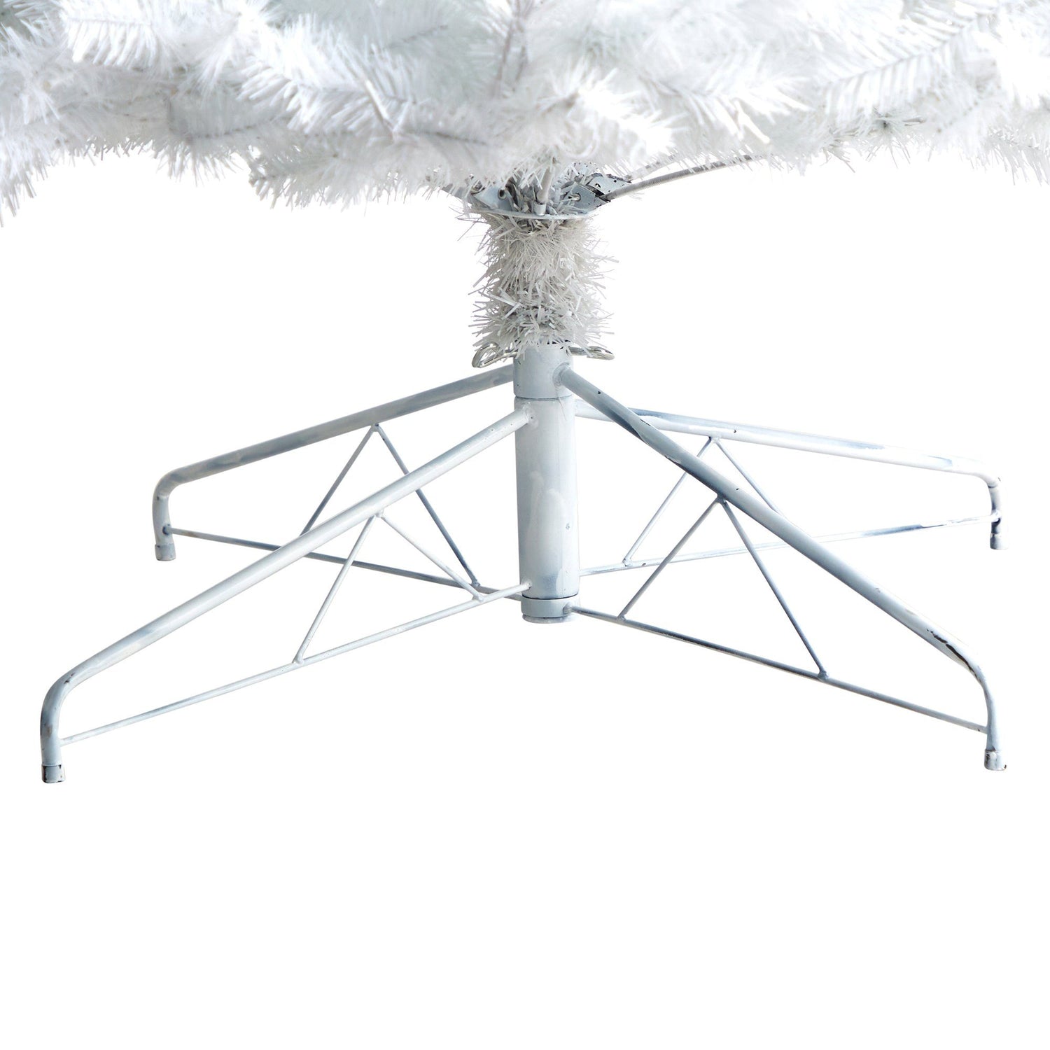 9' White Artificial Christmas Tree with 1860 Bendable Branches and 650 LED Lights