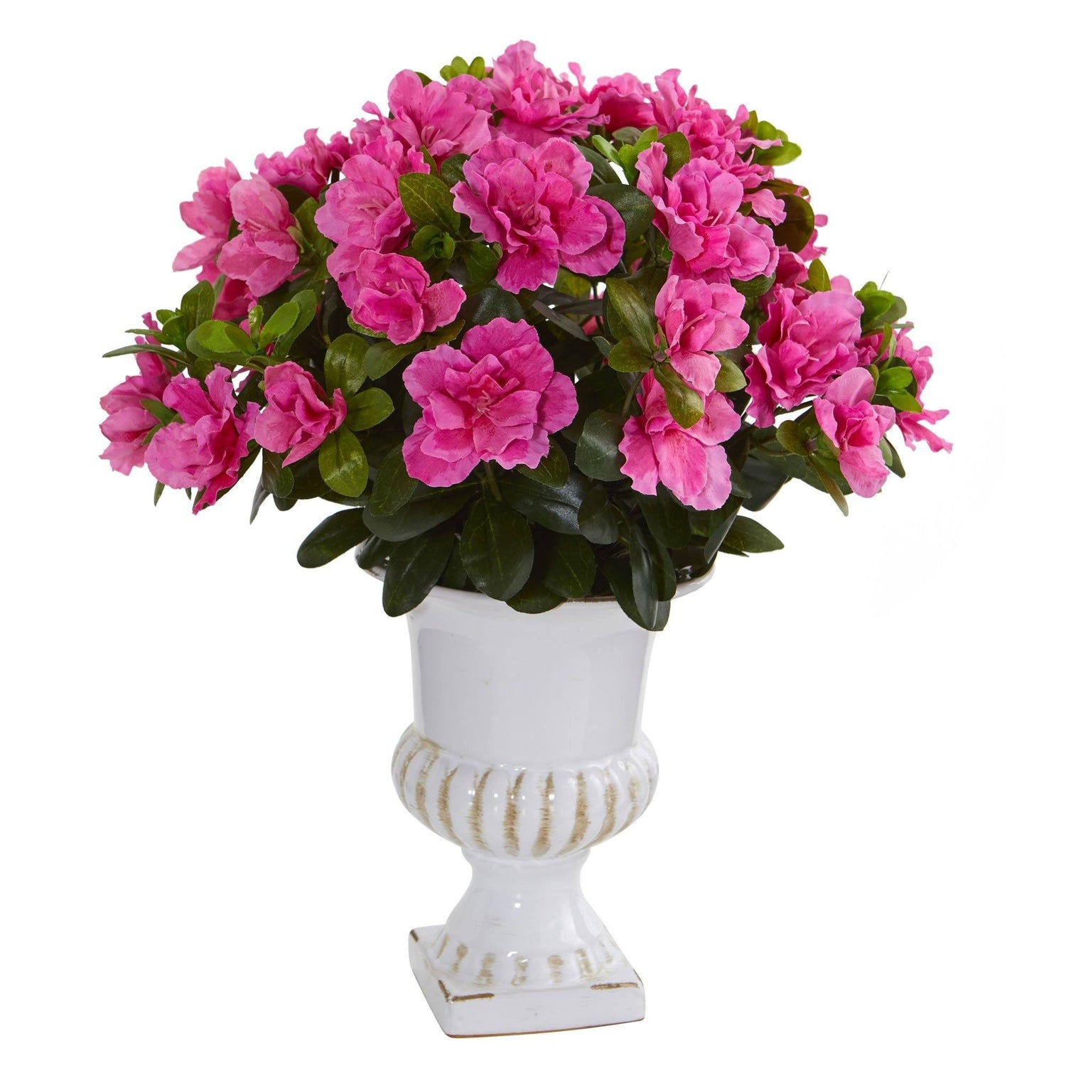 Azalea Artificial Plant in White Urn