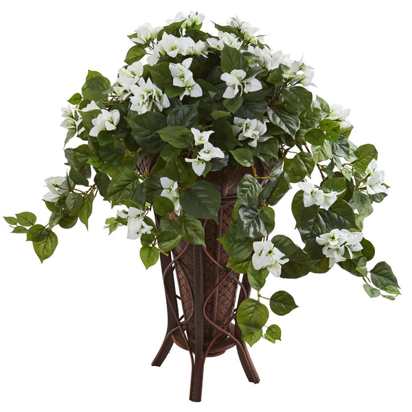 Bougainvillea Artificial Plant in Stand Planter