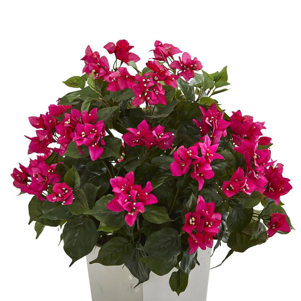 31" Bougainvillea Artificial Plant in White Tower Planter"