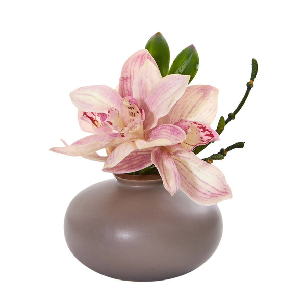 Cymbidium Orchid Artificial Arrangement (Set of 3)