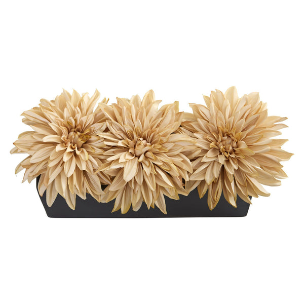 Dahlia Artificial Arrangement in Black Planter