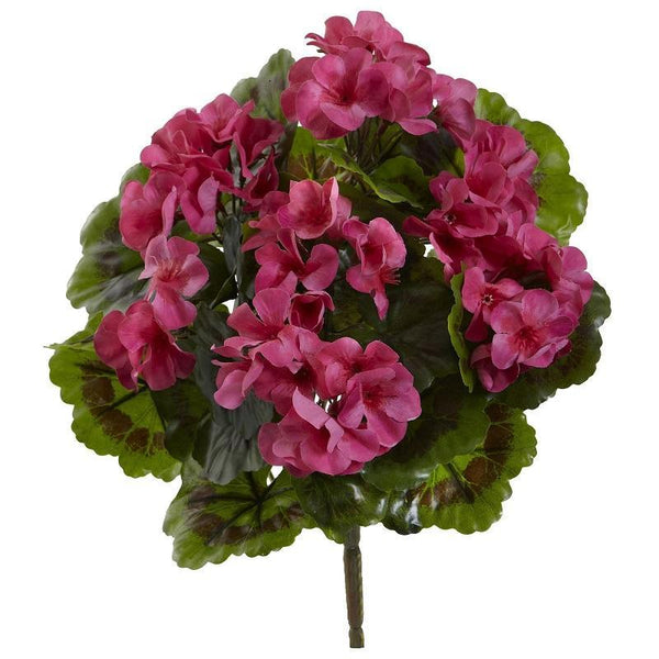 Geranium Artificial Bush UV Resistant (Indoor/Outdoor) (Set of 4)