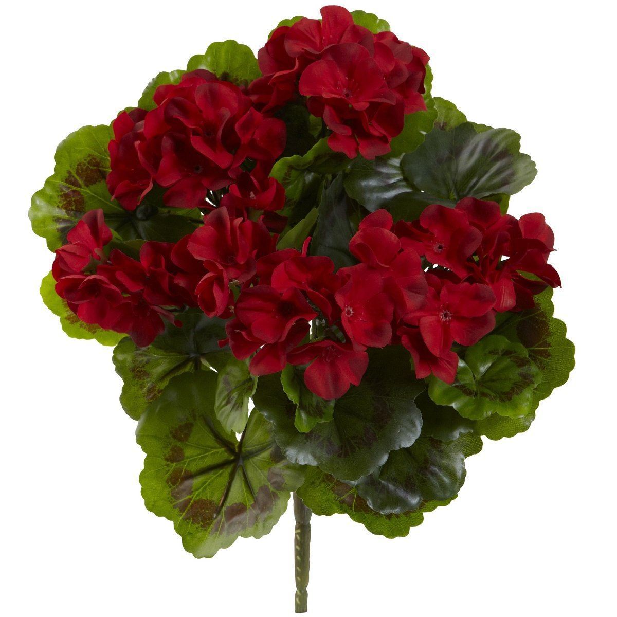 Geranium Artificial Bush UV Resistant (Indoor/Outdoor) (Set of 4)