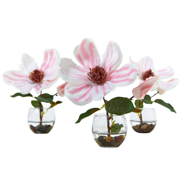 Magnolia in Votive Glass (Set of 3)