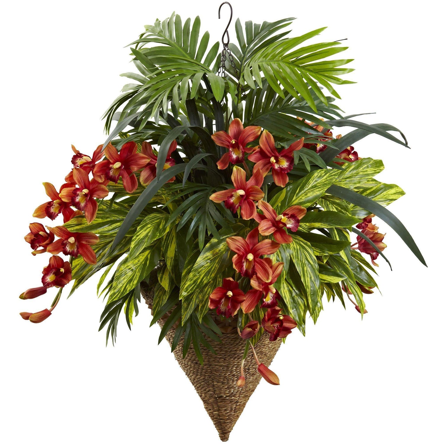 Mixed Tropical & Cymbidum Hanging Basket