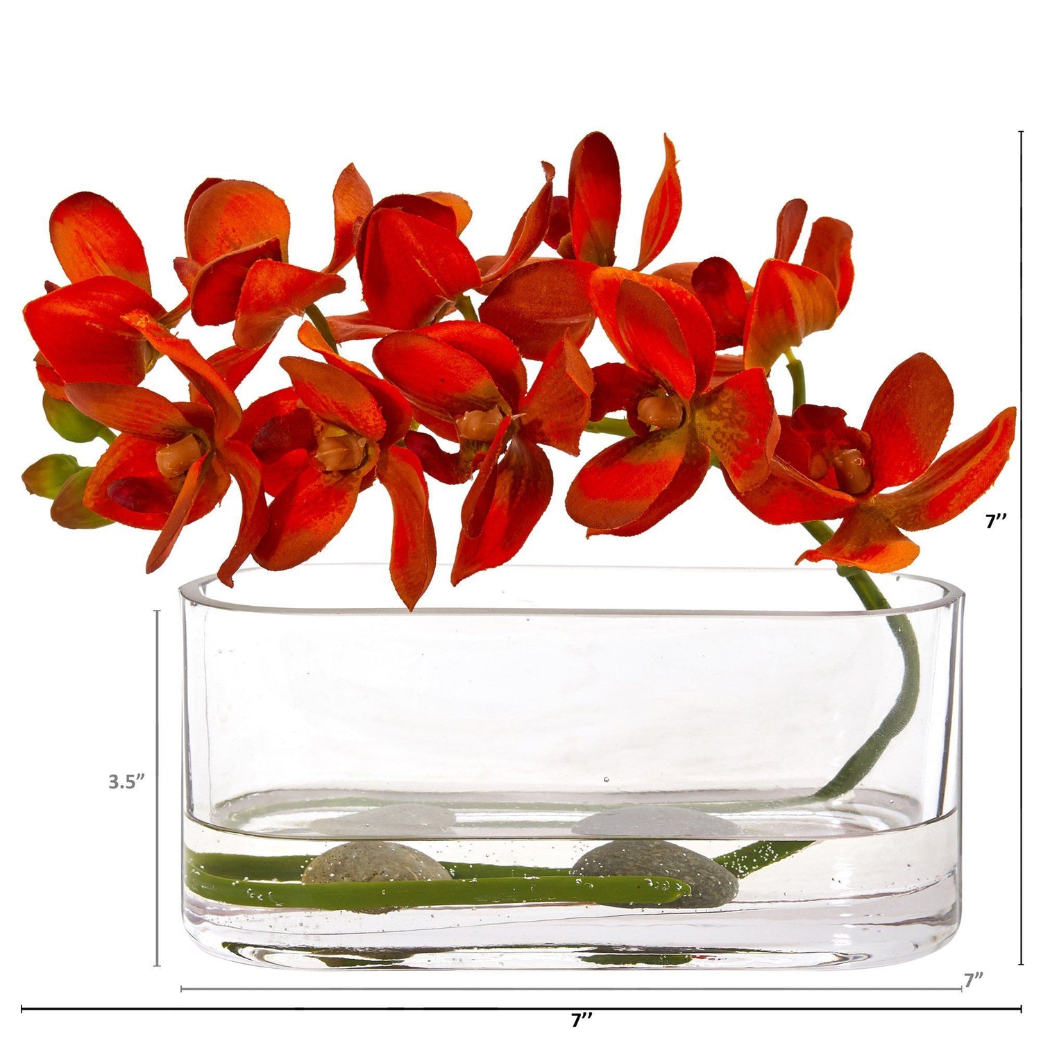 Phalaenopsis Orchid Artificial Arrangement in Glass Vase