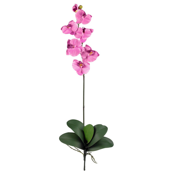 Phalaenopsis Silk Orchid Flower w/Leaves (6 Stems)