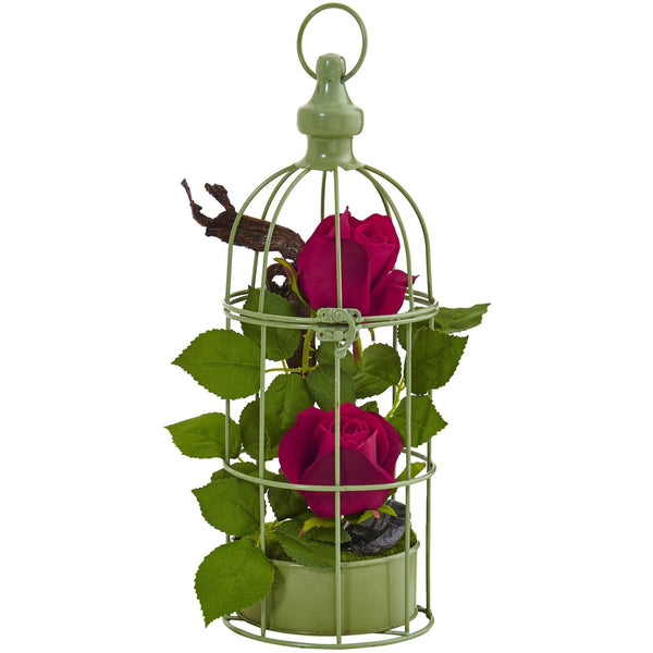 Roses Arrangement in Bird Cage