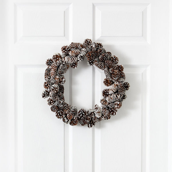 Snowy Pine Cone Wreath