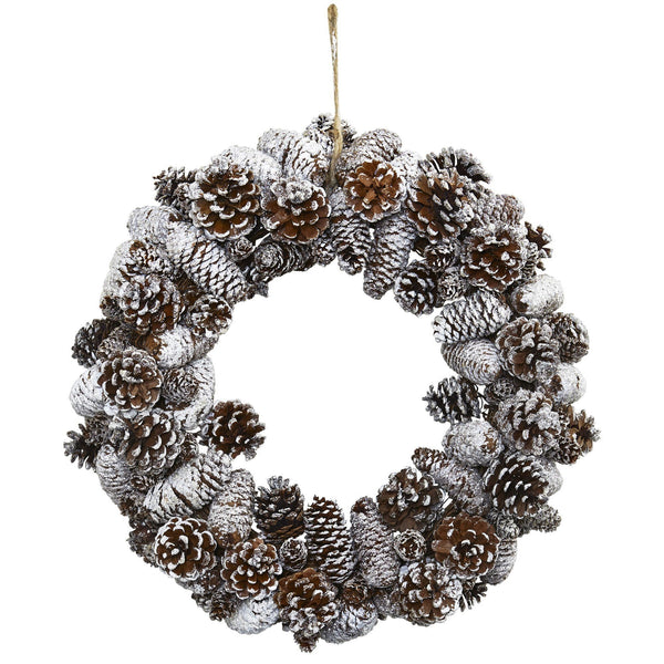 Snowy Pine Cone Wreath