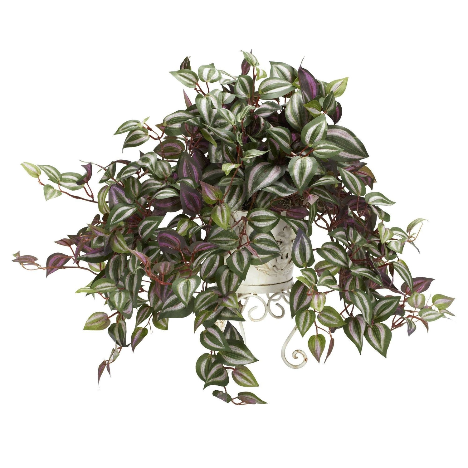 Wandering Jew w/Metal Planter Silk Plant